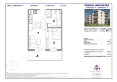 2 pokoje, mieszkanie 33,31 m², piętro 3, oferta nr 26, Osiedle Janowiecka 27, Warszawa, Targówek, Elsnerów, ul. Janowiecka 27
