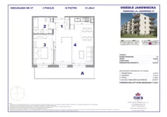 2 pokoje, mieszkanie 51,05 m², piętro 3, oferta nr 27, Osiedle Janowiecka 27, Warszawa, Targówek, Elsnerów, ul. Janowiecka 27