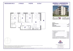 4 pokoje, mieszkanie 60,93 m², piętro 1, oferta nr 35, Osiedle Janowiecka 27, Warszawa, Targówek, Elsnerów, ul. Janowiecka 27