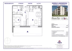 2 pokoje, mieszkanie 44,27 m², parter, oferta nr 3, Osiedle Janowiecka 27, Warszawa, Targówek, Elsnerów, ul. Janowiecka 27