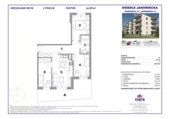 3 pokoje, mieszkanie 64,89 m², parter, oferta nr 50, Osiedle Janowiecka 27, Warszawa, Targówek, Elsnerów, ul. Janowiecka 27