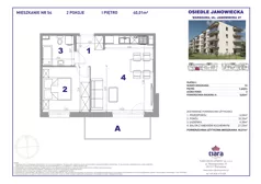 2 pokoje, mieszkanie 40,01 m², piętro 1, oferta nr 54, Osiedle Janowiecka 27, Warszawa, Targówek, Elsnerów, ul. Janowiecka 27