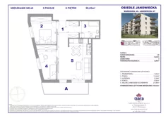 3 pokoje, mieszkanie 55,83 m², piętro 2, oferta nr 60, Osiedle Janowiecka 27, Warszawa, Targówek, Elsnerów, ul. Janowiecka 27
