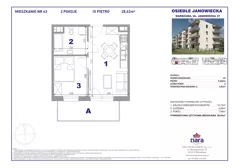2 pokoje, mieszkanie 28,62 m², piętro 3, oferta nr 63, Osiedle Janowiecka 27, Warszawa, Targówek, Elsnerów, ul. Janowiecka 27
