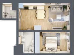 2 pokoje, mieszkanie 42,88 m², piętro 2, oferta nr 16, Lipowa 45, Łódź, Polesie, Stare Polesie, ul. Lipowa 45