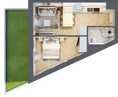 2 pokoje, mieszkanie 31,33 m², parter, oferta nr 4, Lipowa 45, Łódź, Polesie, Stare Polesie, ul. Lipowa 45