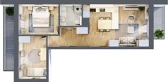 3 pokoje, mieszkanie 49,81 m², piętro 1, oferta nr 64, Lipowa 45, Łódź, Polesie, Stare Polesie, ul. Lipowa 45