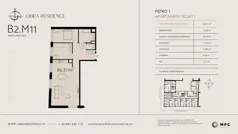 3 pokoje, apartament 86,51 m², piętro 1, oferta nr B2.M11, Libra Residence, Kraków, Stare Miasto, ul. Librowszczyzna 3 / Bonerowska 1