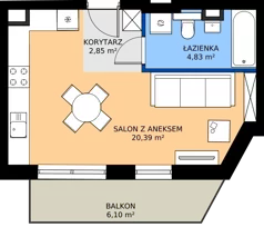 1 pokój, mieszkanie 28,10 m², piętro 5, oferta nr 14C, Strzelców 28, Kraków, Prądnik Czerwony, ul. Strzelców 28