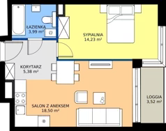 2 pokoje, mieszkanie 42,03 m², piętro 5, oferta nr 39C, Strzelców 28, Kraków, Prądnik Czerwony, ul. Strzelców 28