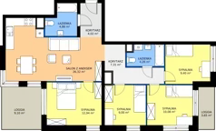 5 pokoi, mieszkanie 88,19 m², piętro 6, oferta nr 45C, Strzelców 28, Kraków, Prądnik Czerwony, ul. Strzelców 28