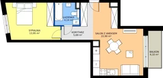 2 pokoje, mieszkanie 46,68 m², piętro 4, oferta nr 37C, Strzelców 28, Kraków, Prądnik Czerwony, ul. Strzelców 28