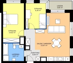 3 pokoje, mieszkanie 62,35 m², piętro 3, oferta nr 30C, Strzelców 28, Kraków, Prądnik Czerwony, ul. Strzelców 28