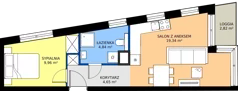 2 pokoje, mieszkanie 38,83 m², piętro 6, oferta nr 43C, Strzelców 28, Kraków, Prądnik Czerwony, ul. Strzelców 28