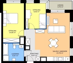 3 pokoje, mieszkanie 62,61 m², piętro 5, oferta nr 40C, Strzelców 28, Kraków, Prądnik Czerwony, ul. Strzelców 28
