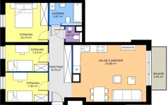 4 pokoje, mieszkanie 67,60 m², piętro 6, oferta nr 25B, Strzelców 28, Kraków, Prądnik Czerwony, ul. Strzelców 28