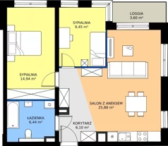 3 pokoje, mieszkanie 62,81 m², piętro 5, oferta nr 55B, Strzelców 28, Kraków, Prądnik Czerwony, ul. Strzelców 28