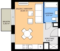 1 pokój, mieszkanie 27,34 m², piętro 6, oferta nr 27B, Strzelców 28, Kraków, Prądnik Czerwony, ul. Strzelców 28