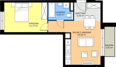 2 pokoje, mieszkanie 41,54 m², piętro 4, oferta nr 52B, Strzelców 28, Kraków, Prądnik Czerwony, ul. Strzelców 28