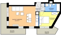 2 pokoje, mieszkanie 39,17 m², piętro 6, oferta nr 26B, Strzelców 28, Kraków, Prądnik Czerwony, ul. Strzelców 28