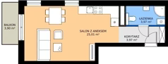 1 pokój, mieszkanie 32,95 m², piętro 5, oferta nr 20B, Strzelców 28, Kraków, Prądnik Czerwony, ul. Strzelców 28