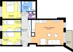 4 pokoje, mieszkanie 67,46 m², piętro 3, oferta nr 13B, Strzelców 28, Kraków, Prądnik Czerwony, ul. Strzelców 28