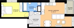 2 pokoje, mieszkanie 43,62 m², piętro 5, oferta nr 53B, Strzelców 28, Kraków, Prądnik Czerwony, ul. Strzelców 28