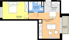 2 pokoje, mieszkanie 41,70 m², piętro 3, oferta nr 47B, Strzelców 28, Kraków, Prądnik Czerwony, ul. Strzelców 28