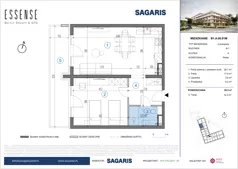 2 pokoje, mieszkanie 56,50 m², parter, oferta nr B1.A.00.01M, ESSENSE Baltic Resort II, Dziwnów, ul. Kaprala Koniecznego 14