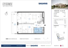 2 pokoje, mieszkanie 41,70 m², parter, oferta nr B1.A.00.11M, ESSENSE Baltic Resort II, Dziwnów, ul. Kaprala Koniecznego 14