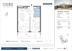 2 pokoje, mieszkanie 38,10 m², parter, oferta nr B1.B.00.08M, ESSENSE Baltic Resort II, Dziwnów, ul. Kaprala Koniecznego 14