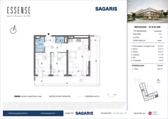 3 pokoje, mieszkanie 57,90 m², parter, oferta nr B1.B.00.06M, ESSENSE Baltic Resort II, Dziwnów, ul. Kaprala Koniecznego 14