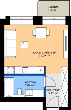 1 pokój, mieszkanie 32,10 m², piętro 2, oferta nr AA0201, Niedziałkowskiego Park, Poznań, Wilda, ul. Niedziałkowskiego Park