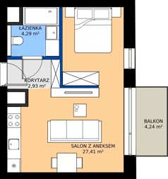 1 pokój, mieszkanie 34,63 m², piętro 3, oferta nr AA0304, Niedziałkowskiego Park, Poznań, Wilda, ul. Niedziałkowskiego Park