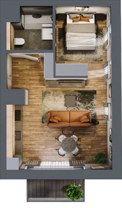 1 pokój, mieszkanie 39,21 m², piętro 3, oferta nr AA0305, Niedziałkowskiego Park, Poznań, Wilda, ul. Niedziałkowskiego Park