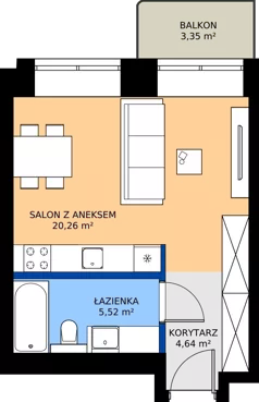 1 pokój, mieszkanie 30,42 m², parter, oferta nr AA0001, Niedziałkowskiego Park, Poznań, Wilda, ul. Niedziałkowskiego Park