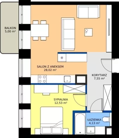 2 pokoje, mieszkanie 52,23 m², parter, oferta nr AA0008, Niedziałkowskiego Park, Poznań, Wilda, ul. Niedziałkowskiego Park