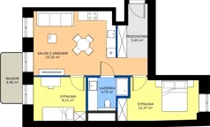 3 pokoje, mieszkanie 55,34 m², piętro 2, oferta nr AA0208, Niedziałkowskiego Park, Poznań, Wilda, ul. Niedziałkowskiego Park