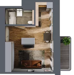1 pokój, mieszkanie 30,45 m², piętro 1, oferta nr AA0105, Niedziałkowskiego Park, Poznań, Wilda, ul. Niedziałkowskiego Park