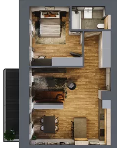 2 pokoje, mieszkanie 56,32 m², piętro 2, oferta nr AA0212, Niedziałkowskiego Park, Poznań, Wilda, ul. Niedziałkowskiego Park