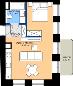 1 pokój, mieszkanie 37,15 m², piętro 1, oferta nr AA0107, Niedziałkowskiego Park, Poznań, Wilda, ul. Niedziałkowskiego Park
