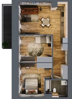 3 pokoje, mieszkanie 61,82 m², piętro 1, oferta nr AA0111, Niedziałkowskiego Park, Poznań, Wilda, ul. Niedziałkowskiego Park