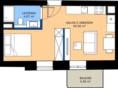 1 pokój, mieszkanie 30,63 m², piętro 1, oferta nr AA0104, Niedziałkowskiego Park, Poznań, Wilda, ul. Niedziałkowskiego Park