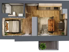 1 pokój, mieszkanie 30,63 m², piętro 1, oferta nr AA0104, Niedziałkowskiego Park, Poznań, Wilda, ul. Niedziałkowskiego Park