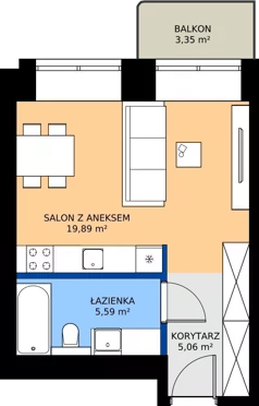 1 pokój, mieszkanie 30,54 m², piętro 1, oferta nr AA0101, Niedziałkowskiego Park, Poznań, Wilda, ul. Niedziałkowskiego Park