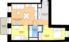 3 pokoje, mieszkanie 54,98 m², piętro 1, oferta nr AA0108, Niedziałkowskiego Park, Poznań, Wilda, ul. Niedziałkowskiego Park