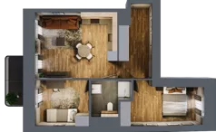 3 pokoje, mieszkanie 54,98 m², piętro 1, oferta nr AA0108, Niedziałkowskiego Park, Poznań, Wilda, ul. Niedziałkowskiego Park