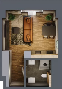 1 pokój, mieszkanie 28,72 m², parter, oferta nr AA0003, Niedziałkowskiego Park, Poznań, Wilda, ul. Niedziałkowskiego Park