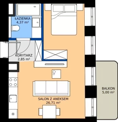 1 pokój, mieszkanie 33,93 m², piętro 1, oferta nr AA0106, Niedziałkowskiego Park, Poznań, Wilda, ul. Niedziałkowskiego Park