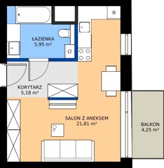 1 pokój, mieszkanie 32,94 m², piętro 3, oferta nr AA0303, Niedziałkowskiego Park, Poznań, Wilda, ul. Niedziałkowskiego Park